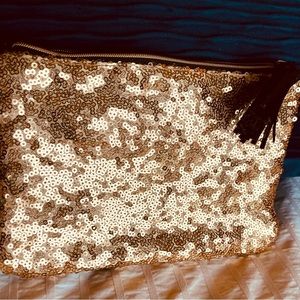 IPSY Sequin Gold Cosmetic Bag
